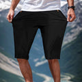 Men's Zipper Pocket Capri Pants with Knee Stretch Joggers Fitness Gym Shorts Loose Casual Beach Shorts Men's T-Shirts