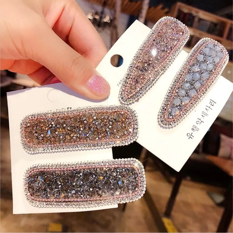 Korean Hot Crystal Hair Clip Hairpins High Quality Bling Bling Drop Bobby Pins Diamond Hair Accessories