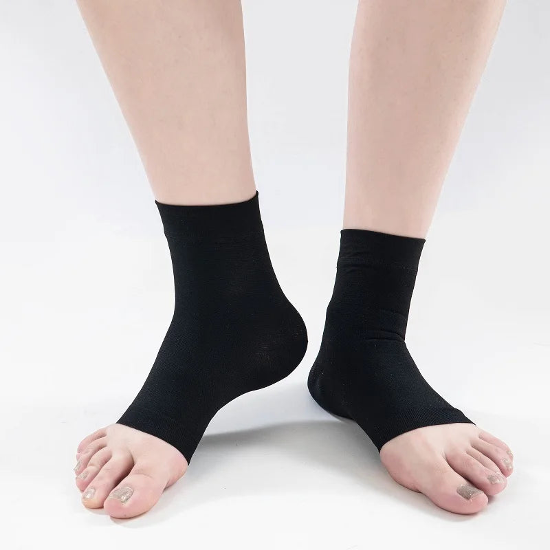 Ankle Compression Sleeve 20-30mmHg Open Toe Compression Socks Professional Protection Sports Swelling Plantar Fasciitis Spandex