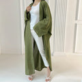 2023 Loriya Latest Modern Islamic Clothing Abaya Plain Solid Color Front Open Abaya Muslim Clothing