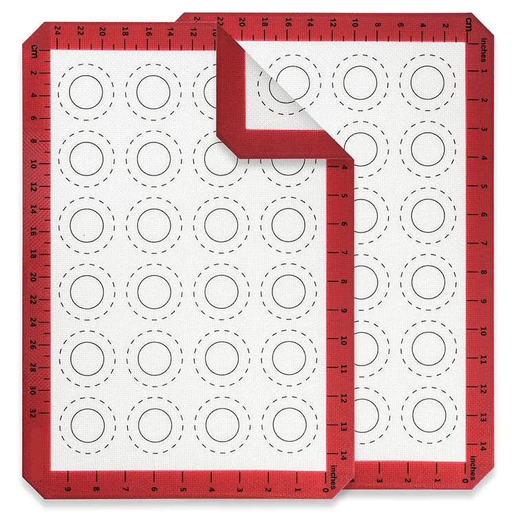 Custom Logo Silicone Non-Stick Macaroon Baking Mat Food Safe Pastry Tool-Pack of 2