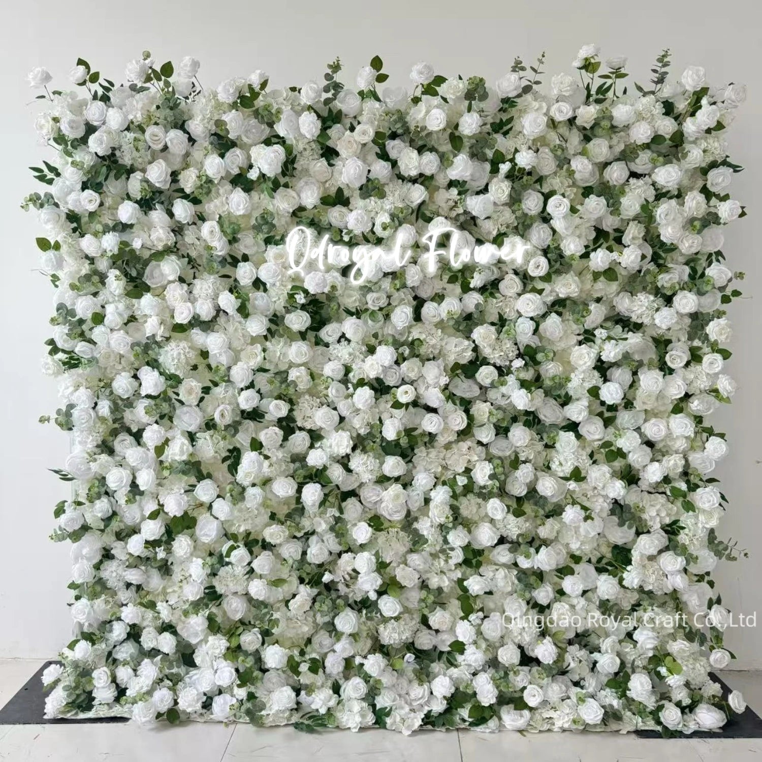Wholesale Silk Roll up Flower Wall Backdrop Cloth Back Pink Rose 3d Artificial Flower Wall Panel for Event