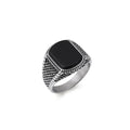 Exquisite Unisex 316L Stainless Steel Agate Ring with Classic Bezel Setting Gemstone Factory Direct Sales