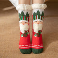 Wholesale Winter Santa Fleece Lined Thick Cabin House Socks Women Unisex Warm Fuzzy Sherpa Christmas Slipper Socks