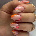Luxury Coffin False Nails Art Acrylic French Artificial Fingernails Nails Press on Nails Wholesale Price Design Logo Customized