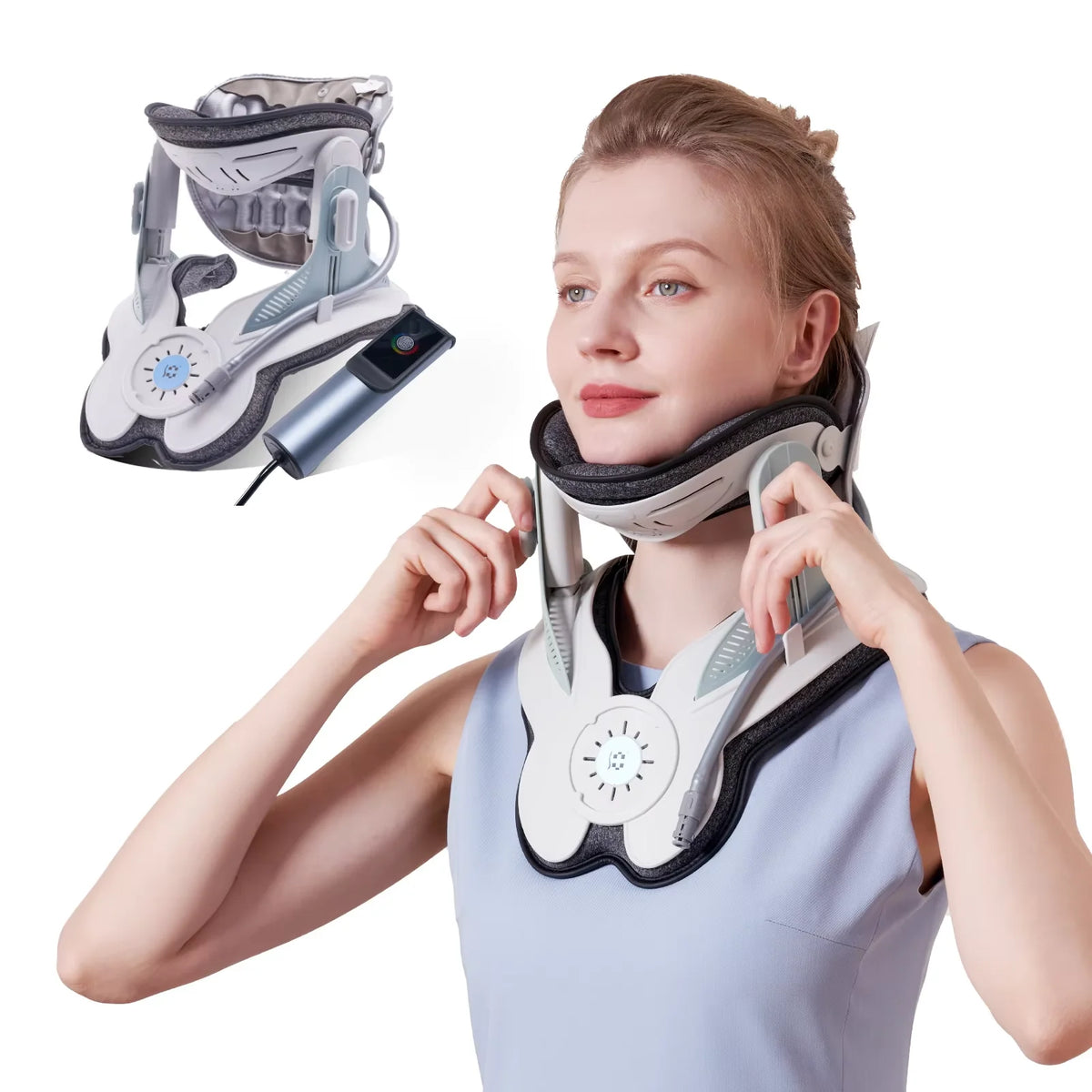 Wholesale Electric Pumped Collar Chiropractic Neck Pain Relief Cervical Traction Device Shoulder Relaxer Neck Stretcher
