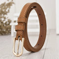 Fashion Black Blue White Pink Red Women Belts Thin Skinny Waistband Pin Buckle Adjustable Belt Summer Dress Jeans Strap Pu Belts