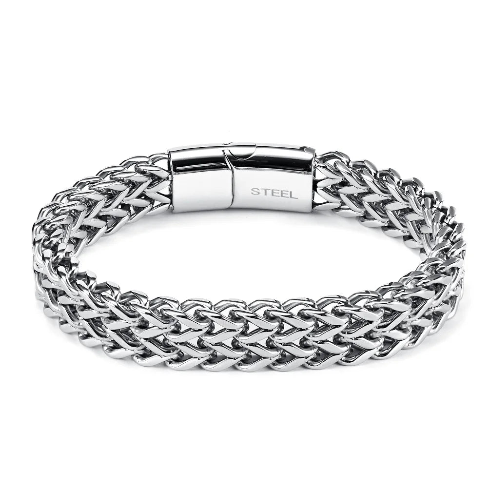 DAIHE Fashion Trend Men Stainless Steel Bracelet Hip Hop Punk Mesh Bangle Jewelry