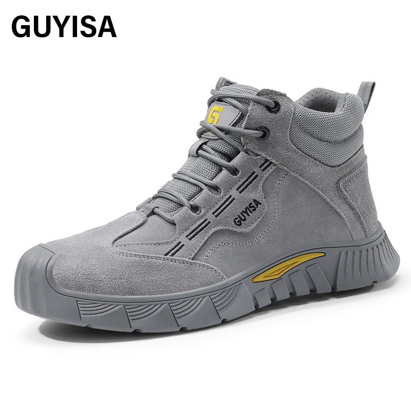 For GUYISA 10KV Insulation Safety Shoes Smash-Proof Stab-Proof with Steel Toe for Outdoor Work Standard Plastic Toe Safety Shoes