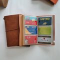 Elastic Bound 2 Blank Books Prefilled Travel Notes Retro Brown Vintage Saffiano Leather Journals Notebook Planner