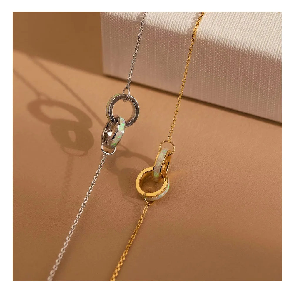 New Interlocking Bracelet Minimalist Delicate Timeless Charm Bracelet Necklace Gift Jewelry for Women