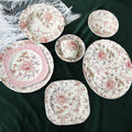 Tableware Set Noodle Bowl Rice Bowl Salad Bowl Pattern Under Glaze Ceramic Rose Dinner Plate Flower White Hot Support