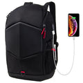 EVA Polyester Men Hard Shell Business Fashion Laptop Backpack Geometric Waterproof Anti-Theft USB Charging Port TSA Lock Zipper