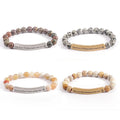 New Styles Wholesale Elastic Bracelets Made of Natural Stones Gemstone Bracelet Irregular