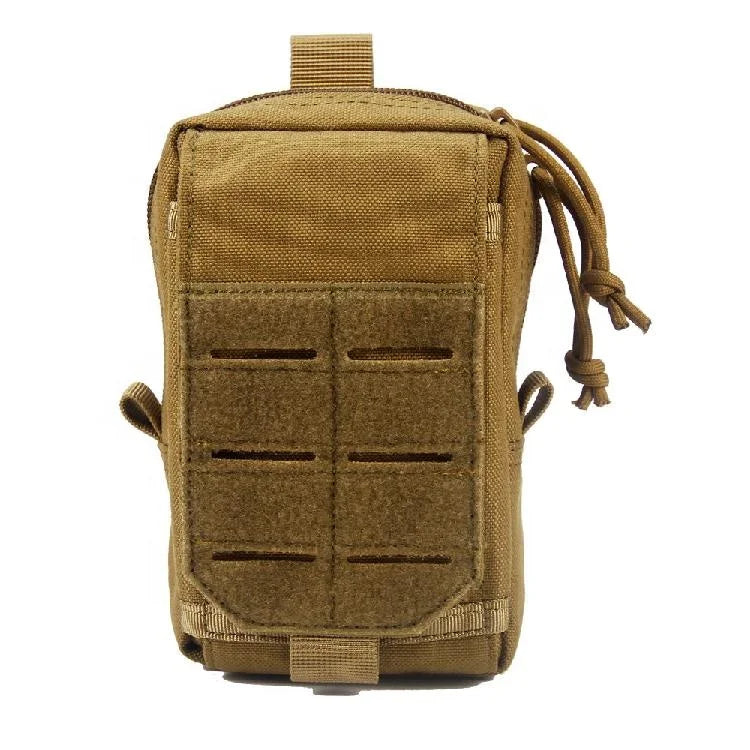 Outdoor EDC Nylon Mobile Phone Waist Bag MOLLE Tactical Multi-layer Bag Hanging Bag Lightweight Breathable Bag