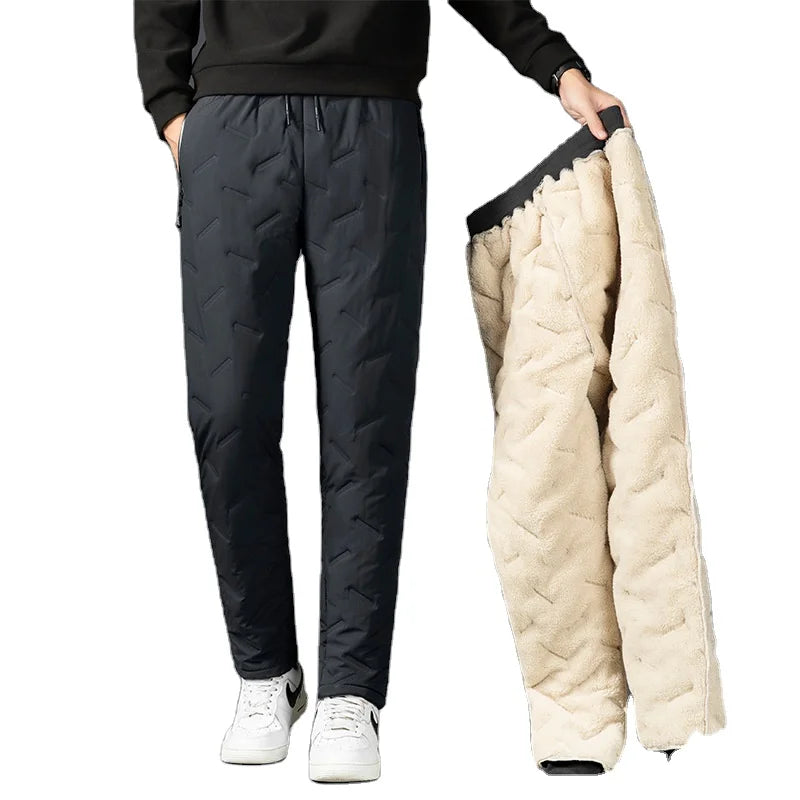 Sport Casual Stretchy Jogger Jeans Outwear Straight Pants Winter Warm Pants