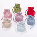 Drawstring Velvet Bag Wholesale Round Bottom Velvet Bag Colorful Jewelry Gift Candy Drawstring Storage Bag With Ribbon Closure