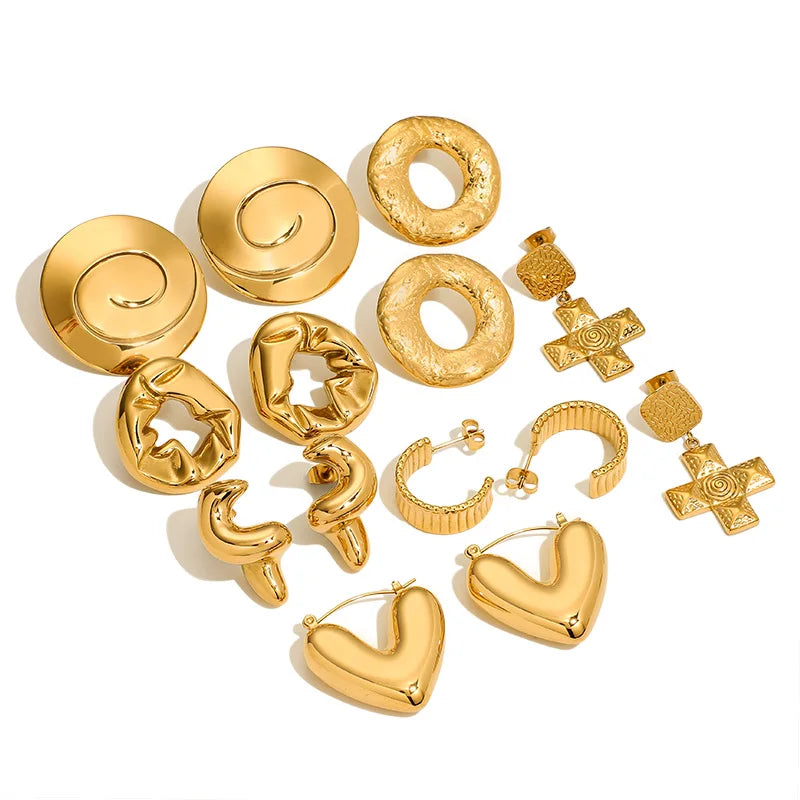 MICCI New Arrival Non Tarnish 18K Gold Plated Jewelry Stainless Steel  Woman Warring Set