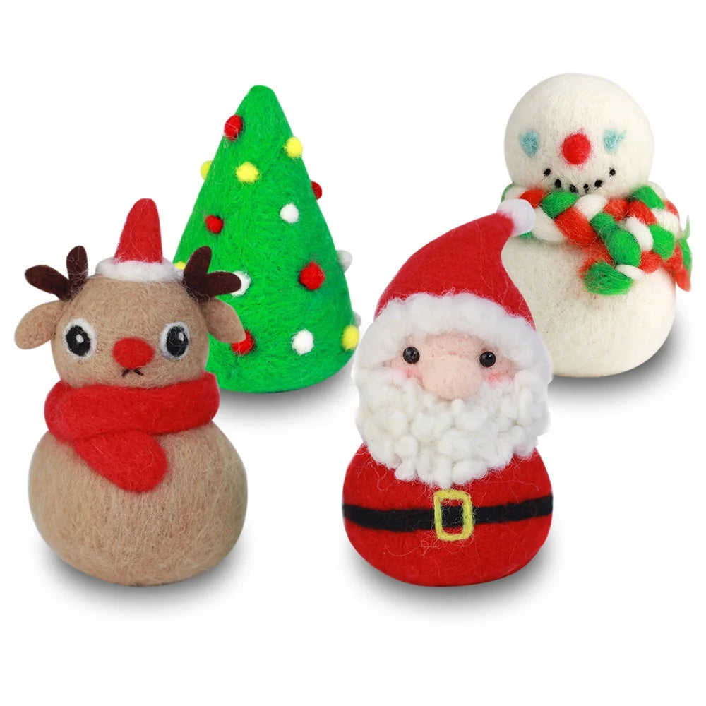 Needle Felted Eco-friendly Animal Pattern DIY Educational Christmas Gift 8+ Kids Handmade Customized Craft Supplies Set Wool