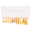 Wholesale Gold Plated Twist Hoop Earrings Accessories Pearl Rhinestone Statement Earrings Set
