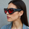 Personalized Rivet Sunglasses for Men Women Retro Metal Studded Frame Unisex Punk Eyewear UV400 Protection Party Shades (KSG171)