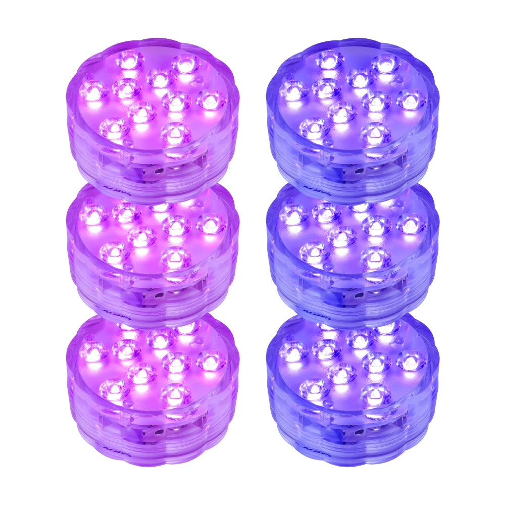 Remote Controlled Submersible LED Party Lights Waterproof Color Changing Mini Glow Decor for Pool & Event Celebrations