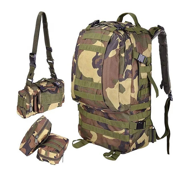 AYPPRO 60L Unisex Tactical Backpack 4-in-1 Nylon Lining MOLLE Carrying System for Outdoor Sports-Hiking Camping Hunting