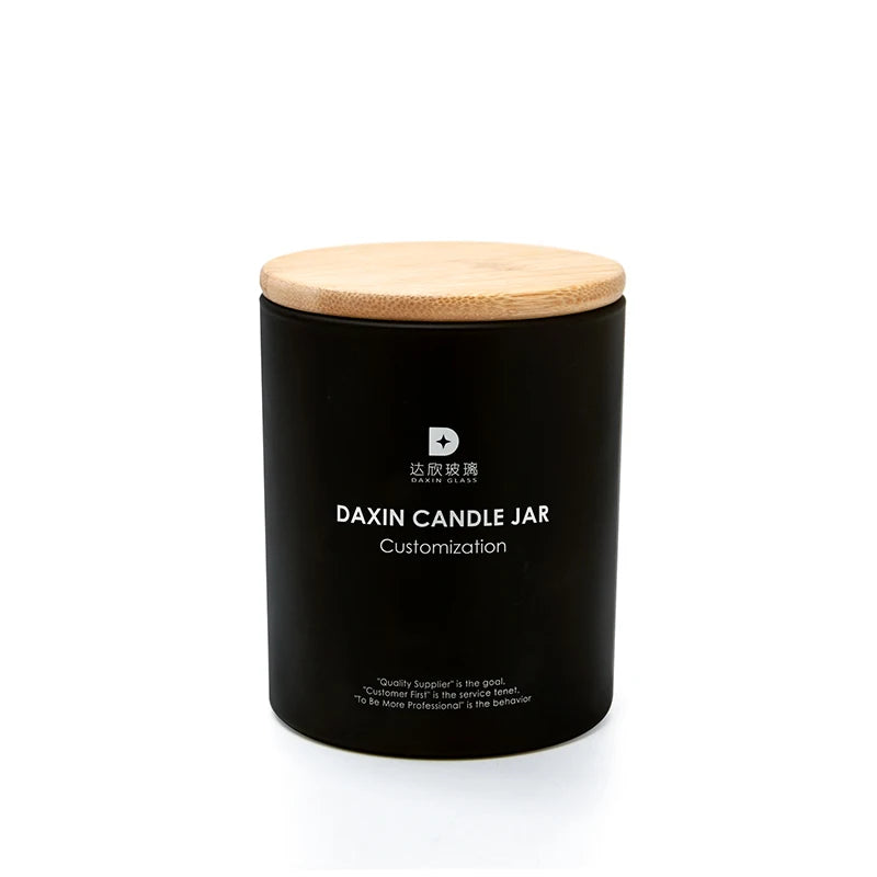 7oz 10oz 15oz Wholesale Modern Empty Round Custom Matte Black Candle Jar with Lid