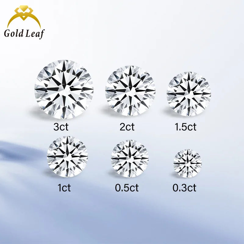 Goldleaf  IGI Certified Wholesale Lab Diamond Round Brilliant Cut 0.3CT 0.5CT 1CT 2CT 3CT D VVS VS HPHT CVD Lab Grown Diamond