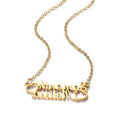 Qiuhan OEM/ODM Cursive Handwriting Double Heart 18k Gold Plated Pendant Necklace Custom Name Necklace