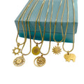 RisingMoon Simple and Stylish 18k Gold Plated Stainless Steel Butterfly Snake Pendant Necklace Jewelry