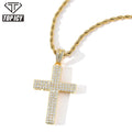 Iced Out Medium Model Hip Hop Style Gold Silver Cross Pendant AAA Zircon 18k Cross Pendant