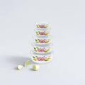 Senny Custom Low Moq Products 5pcs Enamel Storage Bowl Sets with Plastic Lid Color Customized Enamel Mixing Bowl Enamel Ice Bowl