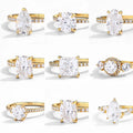 ATTA Hot Sale Engagement and Wedding Bands Gold Plated Moissanite Engagement Rings for Women Jewelry Sets