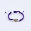 Handmade Adjustable Evil Eye for Bracelet Purple String Blue Eye Waterproof Fashion Chain Link for Bracelet Lucky Letter Shape