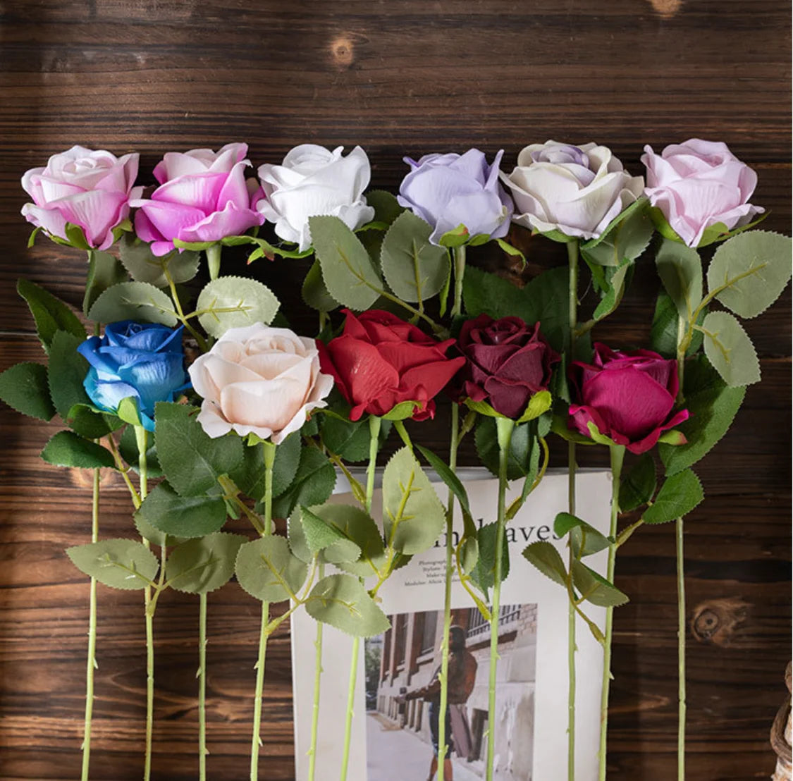 Wholesale Real Touch White Roses Artificial Flowers Bulk Latex Artificial Rose Flowers for Decoration Wedding Artificial