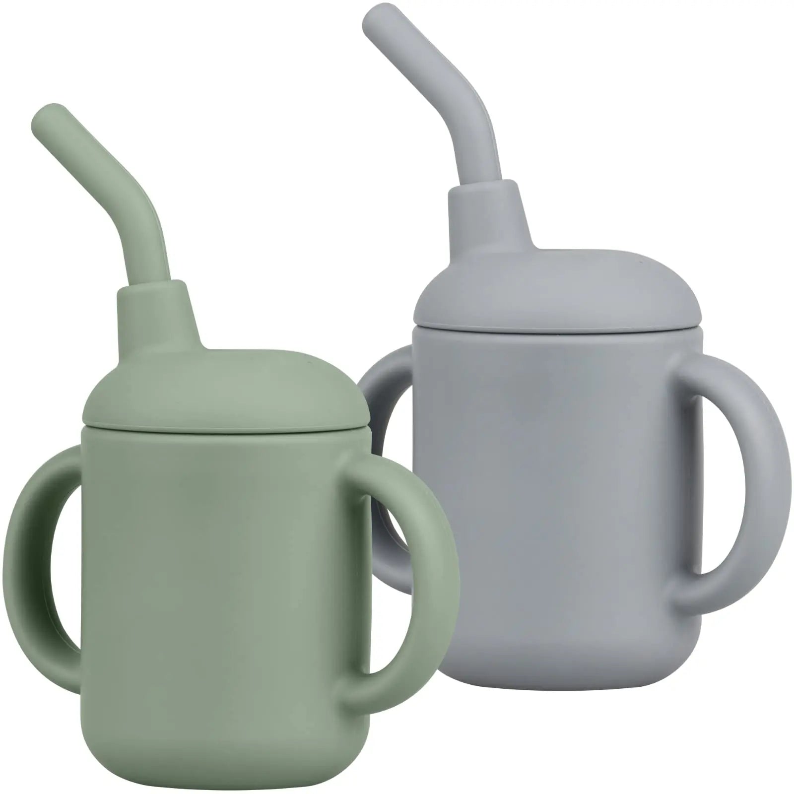 Customized Non Spill Toddler Collapsible Drink Training Cup 2 Lids Sublimation Kids Baby Silicone Snack Sippy Cup With Straw
