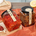 Top Selling 100ml 200ml 280ml 380ml 500ml 730ml Empty square Glass Honey Jar for Jam Food Pickle with Black Metal Tin Lid
