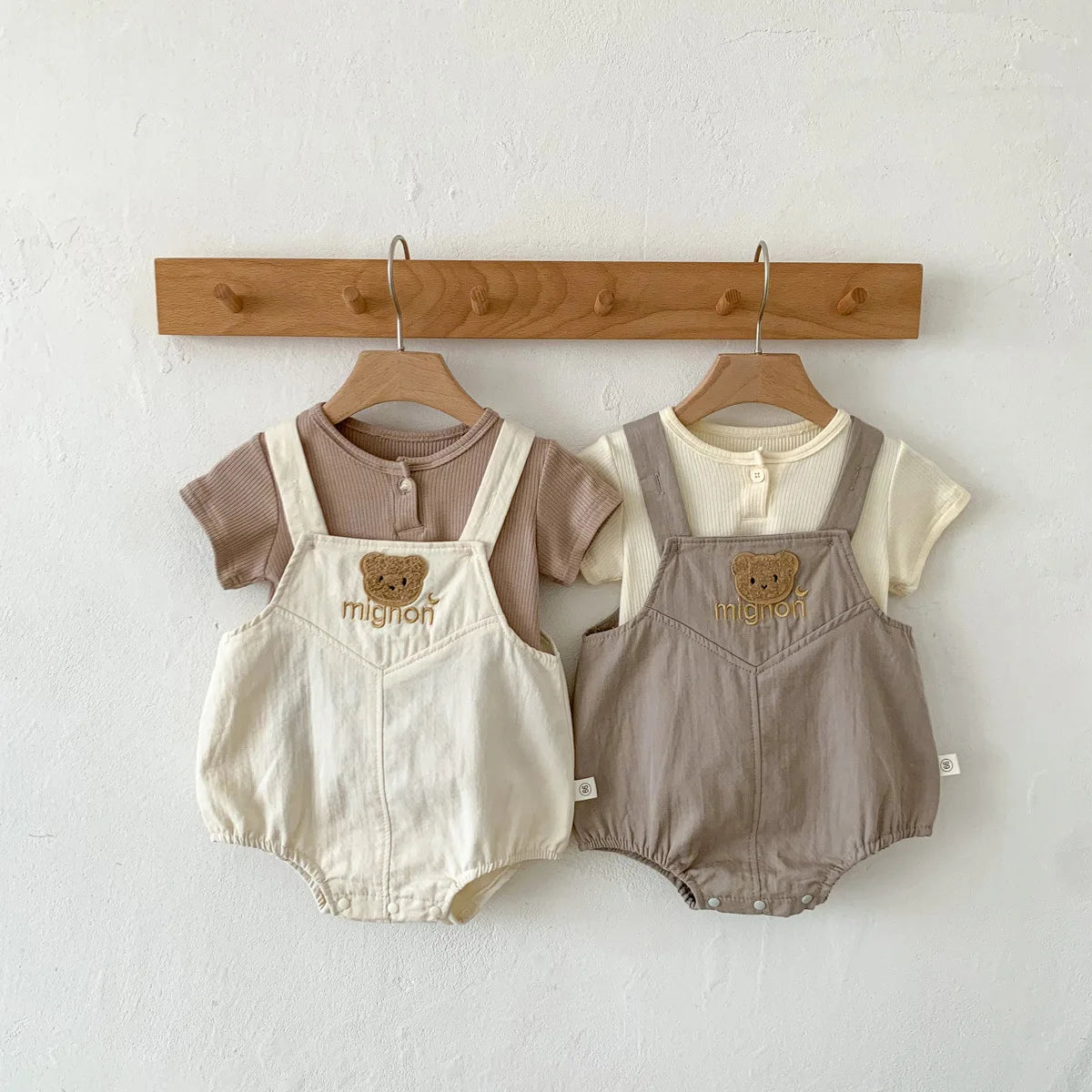 2026 Summer Baby Clothing Set Infant Bodysuit and Solid Color Tee Boys Clothes 2 PCS Baby Girls Outfit