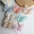 Handmade Acetate Women's Fashion Hair Accessories Creative Colorful Double-Layer Butterfly Hair Clip Jelly Color 6.5cm Hair Claw