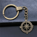 WYSIWYG 24mm Antique Silver Plated Antique Bronze Plated Zinc Alloy Compass Keychain for Gift P2-ABD-C10840