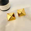 Instagram Titanium Steel 18K Gold Stainless Steel Smooth Face Earrings Fashion Jewelry New Large Rivet Earrings