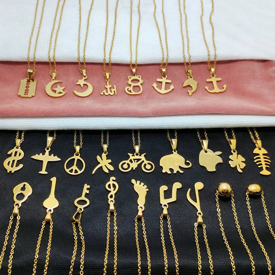 Olivia Big Discounts Gold Plated Stainless Steel Gift Jewelry Minimalist Geometric Shape Pendant Charm Necklace