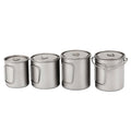 300ml 450ml 750ml Titanium Cup Cookware Outdoor Portable Water Cup Mug Tableware Cooking Pot Titanium Pot