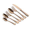 Spoon and Fork Modern Stonewashed Stainless Steel 304 Rose Gold Matt Flatware Set for Back to School and Wedding