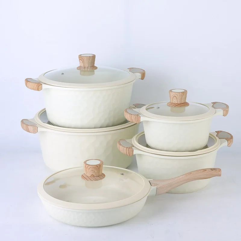 Large Capacity Aluminum Die Cast Aluminum Induction Cookware Set Non-stick Cooking Pots and Pans Set Casseroles Pot