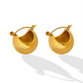 MARONEW 316L Stainless Steel Classic Trendy Gold Plated Hoop Earrings Silver Ball Women Vintage Arete Wedding Gift Party Jewelry