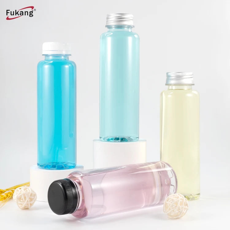 Clear PET 350ml Cold Brew Coffee Plastic Bottles Square Juice Beverage Bottles