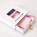 PVC Window Paper Necklace Earring Drawer Jewelry Gift Box with Crystal Handle Custom Logo Sliding  Jewellery Pendant Package Box