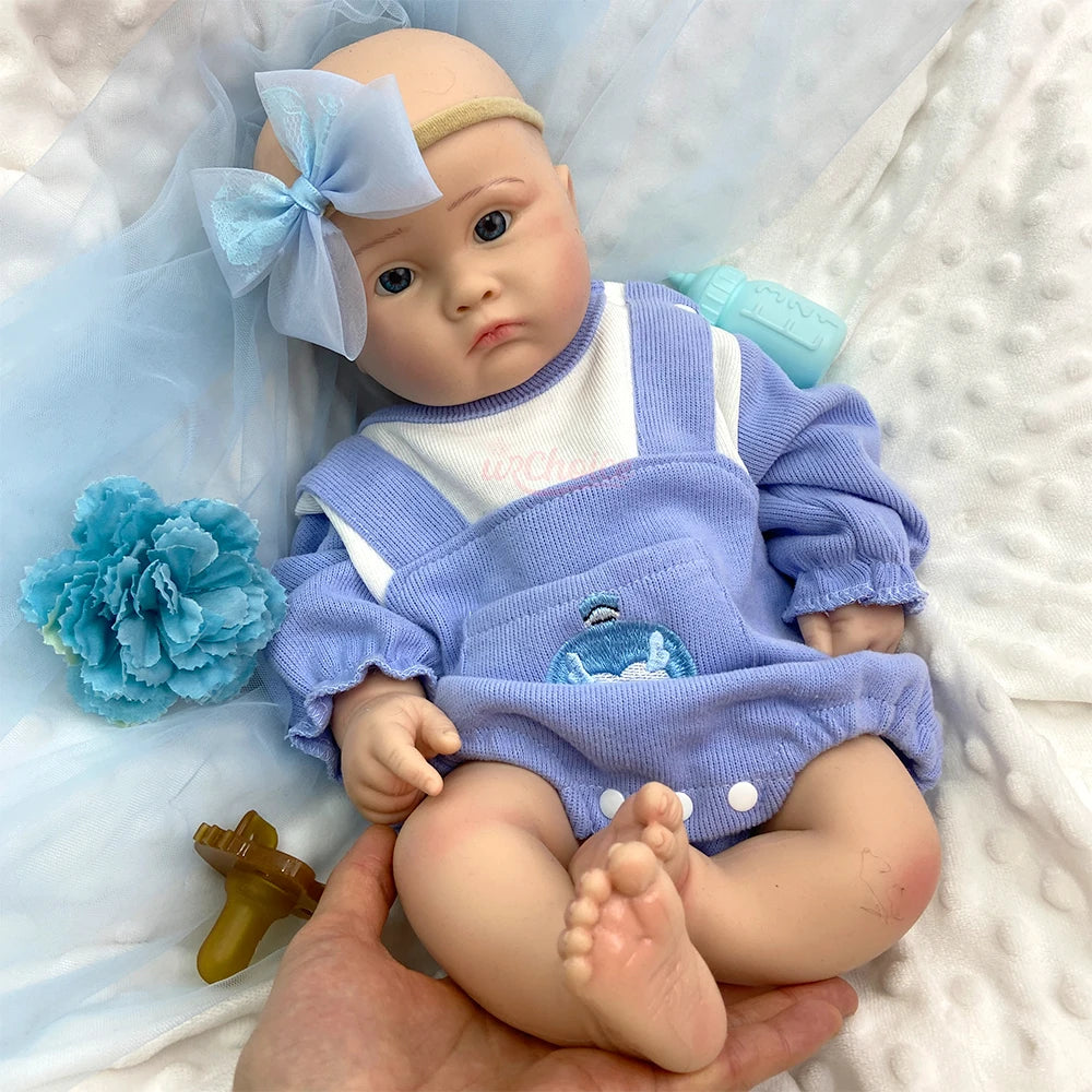 Familia Soft Touch Full Body Silicone Reborn Doll Girl Realistic Open Eyes DIY Art Creation Collectable Figurine